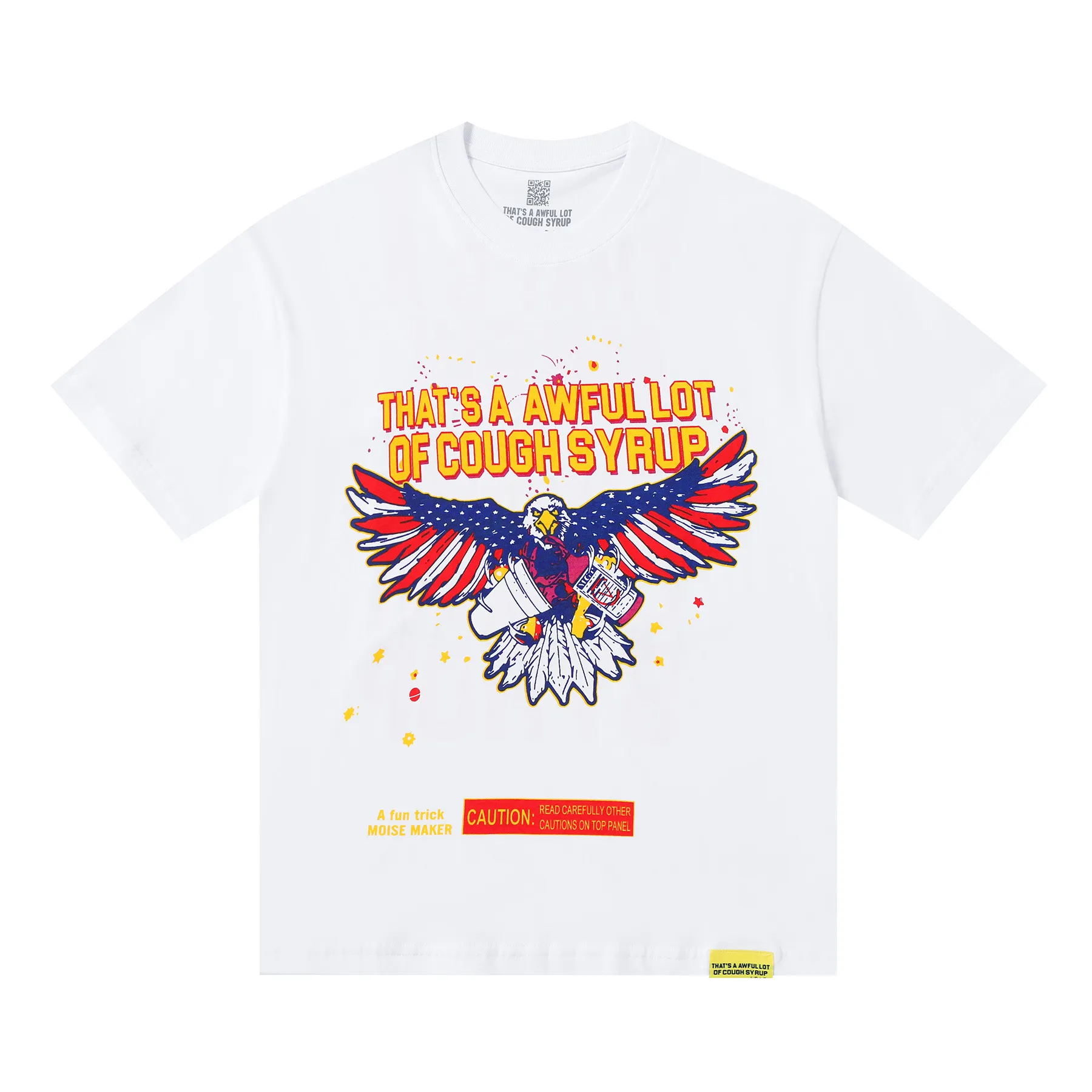 #White | THAT'S A AWFUL LOT OF COUGH SYRUP In Stock Real shot American simple trendy brand loose casual T-shirt Fabric (fabric): 32 counts Weight combed double yarn pure cotton Sizes (size): S-M L X L Color (colour): White